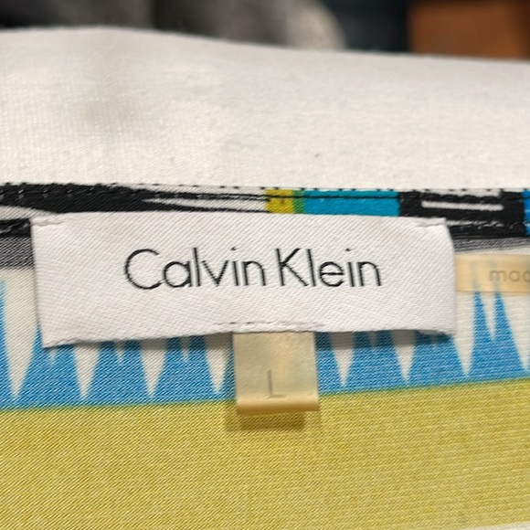 Calvin Klein Women's Lime Green Multi/Color Sleeveless Cowl-Neck Top Blouse - Picture 15 of 16